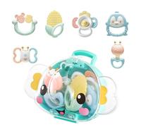 auby Hochet Anneau de Dentition Lot de 6 avec Boîte Cadeau - Jouet Bébé en TPE Résistant à la Chaleur