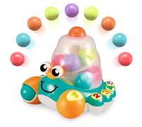 auby Jouet Bébé Crabe Interactif Lanceur de Balles - Jouet Éducatif pour 1 an avec Modes Apprentissage et Quiz, Jouet Musical Lumineux pour Reconnaissance des Chiffres, 12 Mois+