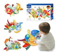 auby Lot de 3 Livres en Tissu Bébé 6M+, Pages Bruissantes & Queues 3D | Jeu sensoriel sur le thème de la forêt pour jeu sur le ventre et voyage