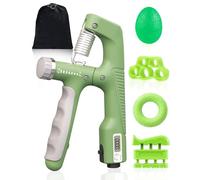 Aucaer Hand Grip Musculation Kit Vert - Entraîneur Intelligent avec Compteur, Renforcement de Main et Avant-Bras, Pince de Musculation de 5 Réglages (10-100kg), Exerciseur de Doigts avec Poignée