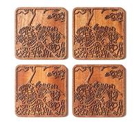 Auckland Coaster carte de la ville, Ensemble de 4, Sapele Coaster en bois avec la carte de la ville, Fait main