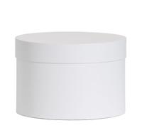 Aucomptoirdesboites Boîte à chapeau luxe 29 cm en carton fort blanc (blanc, 29 cm)