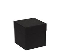 Aucomptoirdesboites Boîte carré rigide doublage papier noir intégral 10 cm - BNCU - boite cadeaux - emballage cadeaux - boite pour offrir - boite noir