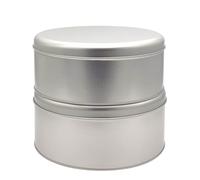 Aucomptoirdesboites Lot de 2 boîtes rondes hautes en fer blanc verni Ø 22 cm × H 10 cm - couvercle cloche - stockage biscuits, gâteaux, rangement déco ou cadeau