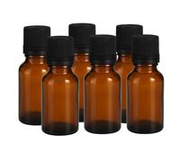 Aucomptoirdesboites Lot de 6 Flacons 10 ml en Verre Ambré avec Codigoutte Noir - Réutilisables pour Huiles Essentielles, Sérums, Parfums, Cosmétiques DIY - Étanches et Pratiques