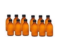 Aucomptoirdesflacons 12 Flacons verre ambré 125 ml avec bouchon