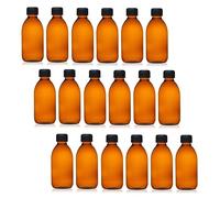Aucomptoirdesflacons 18 Flacons verre ambré 100 ml avec bouchon noir