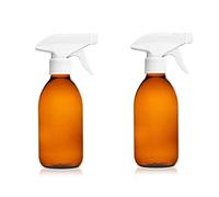 Aucomptoirdesflacons 2 x Flacon pulvérisateur - en verre ambré - 250 ml avec gâchette de pulvérisation fine - Flacons réutilisables/Cuisine/Nettoyage/Huile/Botanique