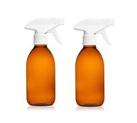 Aucomptoirdesflacons 2 x Flacon pulvérisateur - en verre ambré - 500 ml avec gâchette de pulvérisation fine - Flacons réutilisables/Cuisine/Nettoyage/Huile/Botanique