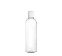 Aucomptoirdesflacons lot de 6 Flacons PET transparent 250 ml avec capsule à charnière - flacon pour transport-voyage-réutilisable-resistant