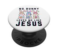 Aucun Lapin ne m'aime comme Jesus Christian, Lapin de Pâques pour Enfants PopSockets PopGrip Adhésif