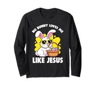 Aucun Lapin ne m'aime comme Jésus, Lapin de Pâques chrétien Manche Longue