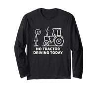 Aucun tracteur ne conduit aujourd'hui Farmer Farming Dad Men Grandpa Manche Longue