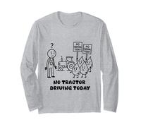 Aucun tracteur ne conduit aujourd'hui Farmer Farming Dad Men Grandpa Manche Longue
