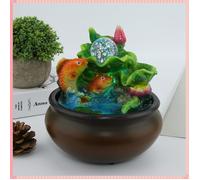 AUCUNE Fontaines d'eau d'intérieur Akozon Mini Fontaine Feng Shui de Bureau avec Poisson Porte-bonheur et Boule luminaire centre