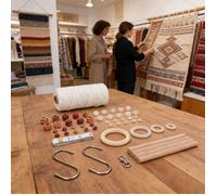 AUCUNE Kit de macramé Kit de Fournitures pour macramé Cordon en Coton Naturel de 3 Mm 115 M avec Perles en Bois deco kit