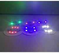 Aucune - Lot de 4 pastilles Lumineuses sous Bouteille 6 LED Bonnets, Masques et Accessoires de fête (lp00999 Blanc Pro)