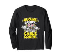 Aucune Preuve Juste Un Câble Coupé Humour Propriétaire Lapin Manche Longue