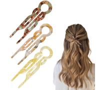 Aucuu Chignon Pince, 3 Pièces Epingle Cheveux Femme, Pince Cheveux en Forme de U Qui Fixe Solidement la Coiffure, Pinces a Chignons pour les Cheveu Fins et Doux, Cheveu Rebelles, Demi-queue, Chignon