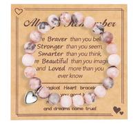 Aucuu Perles Naturelles Femme, Bracelet Perles Naturelles, Perles Naturelles Bracelet Zèbre Rose, Bracelets en Pierres Naturelles, Bracelet de Remise de Diplôme, Cadeau pour Femmes Fille Amie