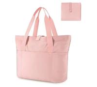 Aucuu Sac a Main Femme Cabas, Sac Fourre-tout Pliable, Sacs Ordinateur, Sacs Fourre-tout Pliable et Léger pour Femme pour Voyage, Gym, Travail, École, Rose, L