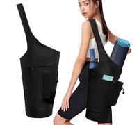 Aucuu Sac Yoga Tapis Rangement, Grand Sac Femme avec Séparation Humide et Sèche, Pochette à Cordon pour Bouteille d'Eau et Poches Latérales Zippées pour Tapis de Gym et Pilates