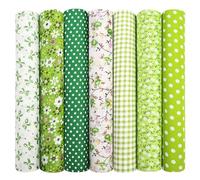 Aucuu Tissus Coton Couture, Lot de 7 50*50cm Tissus Imprimés, 100% Coton Tissu pour Patchwork, pour Passionnés de Couture, Adultes et Enfants, Poupées DIY, Coutures, Vêtements, Décoration D'intérieur