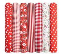 Aucuu Tissus Coton Couture, Lot de 7 50*50cm Tissus Imprimés, 100% Coton Tissu pour Patchwork, pour Passionnés de Couture, Adultes et Enfants, Poupées DIY, Coutures, Vêtements, Décoration D'intérieur