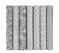 Aucuu Tissus Coton Couture, Lot de 7 50*50cm Tissus Imprimés, 100% Coton Tissu pour Patchwork, pour Passionnés de Couture, Adultes et Enfants, Poupées DIY, Coutures, Vêtements, Décoration D'intérieur