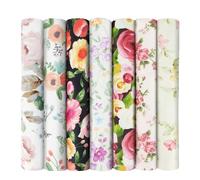 Aucuu Tissus Coton Couture, Lot de 7 50*50cm Tissus Imprimés, 100% Coton Tissu pour Patchwork, pour Passionnés de Couture, Adultes et Enfants, Poupées DIY, Coutures, Vêtements, Décoration D'intérieur
