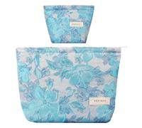 Aucuu Trousse de Maquillage Brodée Ensemble 2 Pièces (Grand + Petit), Trousse de Toilette Portable pour Voyage, Quotidien, Cours & Sorties, pour Femmes à Anniversaire, Occasions Spéciales