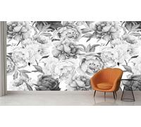 Audace Liberté papier peint panoramique fleur d'Art en noir et blanc soie 355×250 cm papier peint 3D géant salon chambre salle à manger chambre d'enfant décoration murale