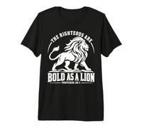 Audacieux comme Un Lion Proverbes 28:1 Écriture chrétienne T-Shirt Haut de Gamme