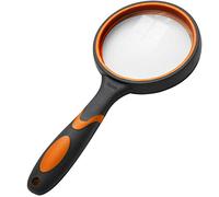 Audamp Loupe grossissante x4 75 mm en verre véritable incassable (Orange)