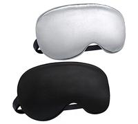 Audamp Masque de sommeil pour les yeux - Masque de nuit - Bandeau en soie - Ultra doux - Bandeau réglable - Pour homme et femme Lot de 2