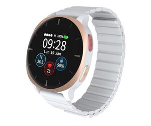 Audar E2 - Montre Connectée Senior avec Détection de Chute et SOS - Surveillance 24/7 Tension Artérielle/Fréquence Cardiaque/SpO₂/Température, Rapports Bien-être par IA, Fonctionne sans Portable/App