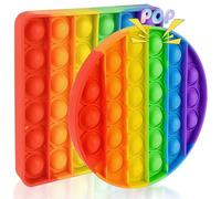 Audasi 2pcs Push and Pop Bubble Sensory Fidget Toy Silicone Anti-Stress Jouets Jouets Sensoriels à Presser L'anxiété Educatifs Autisme Besoins Spéciaux pour Enfants Adultes