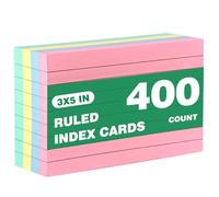 Audasi 400 Pièces Fiche Bristol Flash Cards Lignées Feuilles de Suivi Cartes de Revision pour École Bureau Maison Étude Notes Entraînement au Vocabulaire Formules et Préparation aux Examens 127 * 76mm