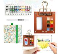 Audasi 5 Pièces Mini Palette Aquarelle, 8 Grids Mini Aquarelle de Voyage Set Miniature Palettes d'Aquarelle Portable Palette Portable pour Peintres Artistes et étudiant