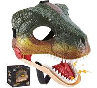 Audasi Dinosaure Masque Mâchoire Mobile Décorations D'Halloween Masque de Dinosaure Portage Effets Sonores Décorations Pour La Fête Des Dinosaures Pour Les Enfants Adultes Masques de Velociraptor