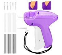 Audasi Fixateur Rapide de Vêtements Mini Machine à Coudre à Réparation Rapide Stitchy Quick Clothing Fixer Mini Pistolet à Couture pour Vêtements Avec 1000Pcs Aiguille à Colle (Violette)