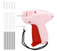 Audasi Fixateur Rapide de Vêtements Mini Machine à Coudre à Réparation Rapide Stitchy Quick Clothing Fixer Mini Pistolet à Couture pour Vêtements Avec 1000Pcs Aiguille à Colle (Pink)
