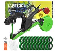 Audasi Machine à Nouer Les Plantes tuteur tomate cerclage machine outil jardinage Plante liée outils jardinage avec 20 Rouleaux de Ruban Adhésif Vert pour Jardin Fruits Légumes Fleurs Tomates Vigne