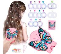 Audasi Schmetterling Hair Bedazzler Kit, Bling Gem Machine für Glitter Girls, Diamond Hair Machine, Glitzersteine Haare gesicht haar schmuck Machine for Girls Hat Bling Rhinestones,Haarschmuck Mädchen