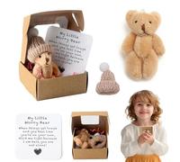 Audasi Worry Bear Hug In A Box, Mini Ours Avec Carte D'Inspiration Poupée D'Ours À La Pensée De Vous Bien Bientôt Petite Poche Étreinte Porte Clés Décoration Cadeau Positif