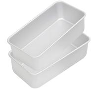 Auddemg Lot de 2 Moule à pain rectangulaires en Aluminium Anodisé, pour pain, gâteau, toast, 20 x 10 x 6,5 cm, Argent