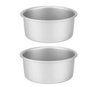 Auddemg Lot de 2 Moules à gâteau ronds Ø 15 cm, moules à pâtisserie professionnelles en aluminium anodisé avec fond amovible, argenté