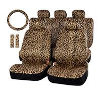Audel Zebra Housses de siège de Voiture pour Ensemble Complet avec 2 Coussinets de Ceinture de sécurité et Housse de Volant Universel de 38,1 cm pour Voitures, camions, SUV ou camionnette. Y35038-1