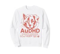 AuDHD Autisme Et TDAH Chat Chien Les Deux Amoureux des Animaux De Compagnie Drôle Sweatshirt