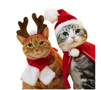 Audhnsgt an Santa Christmas Hat Halloween Pet Costume pour Chien pour Chat Chiot Foulard Cadeau d'hiver Fournit